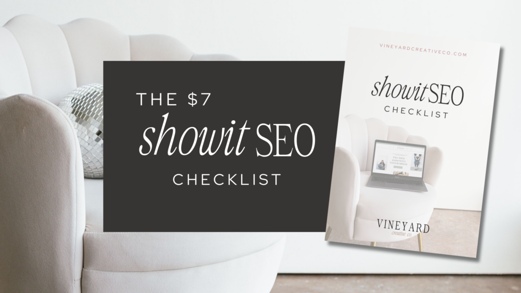 Showit SEO Checklist Product